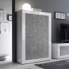Küchen- und Wohnzimmer-Sideboard 4 Türen Hochglanz Weiß Betonoptik Novia BC Basic Katalog