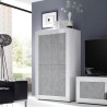 Küchen- und Wohnzimmer-Sideboard 4 Türen Hochglanz Weiß Betonoptik Novia BC Basic Aktion