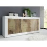 Sideboard Wohnzimmer 2 Türen 3 Schubladen Hochglanz Weiß und Holz Tribus BW Basic Auswahl