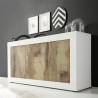 Weiße Hochglanz Anrichte Sideboard Wohnzimmer Holz 3 Türen 160 cm Modis BW Basic Rabatte