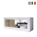 Mobiler TV-Ständer für Wohnzimmer und Wohnbereich in glänzendem weißen Holz Diver BW Basic Verkauf