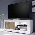 Mobiler TV-Ständer für Wohnzimmer und Wohnbereich in glänzendem weißen Holz Diver BW Basic Rabatte