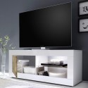 Mobiler TV-Ständer für Wohnzimmer und Wohnbereich in glänzendem weißen Holz Diver BW Basic Auswahl