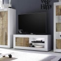 Mobiler TV-Ständer für Wohnzimmer und Wohnbereich in glänzendem weißen Holz Diver BW Basic Aktion