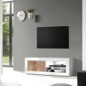 Mobiler TV-Ständer für Wohnzimmer und Wohnbereich in glänzendem weißen Holz Diver BW Basic Lagerbestand