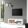Mobiler TV-Ständer für Wohnzimmer und Wohnbereich in glänzendem weißen Holz Diver BW Basic Lagerbestand