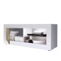 Mobiler TV-Ständer für Wohnzimmer und Wohnbereich in glänzendem weißen Holz Diver BW Basic Sales