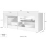 TV-Schrank Wohnzimmer Hochglanz Weiß Holz Diver BW Basic Modell