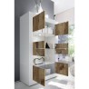 Weißer Hochglanz-Wohnzimmerschrank mit 4 Glas- und Holztüren Tina BW Basic Eigenschaften
