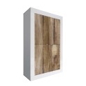 Sideboard 4 Türen Hochglanz Weiß und Holz Novia BW Basic Angebot