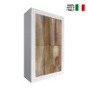 Sideboard 4 Türen Hochglanz Weiß und Holz Novia BW Basic Verkauf
