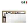Sideboard Anrichte 184cm 4 Türen Hochglanz Weiß Eiche Cadiz BR Verkauf