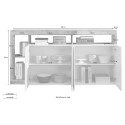 Sideboard Anrichte 184cm 4 Türen Hochglanz Weiß Eiche Cadiz BR Katalog