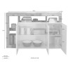 Moderne Anrichte 3 Türen weiß hochglänzend Eiche 146cm Hailey BR Sales