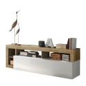 Moderner TV-Schrank Dorian BR, 184 cm, weiß glänzend, Eicheoptik Angebot