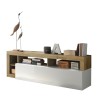 Moderner TV-Schrank Dorian BR, 184 cm, weiß glänzend, Eicheoptik Angebot