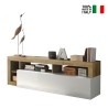 Moderner TV-Schrank Dorian BR, 184 cm, weiß glänzend, Eicheoptik Verkauf