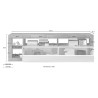 Moderner TV-Schrank Dorian BR, 184 cm, weiß glänzend, Eicheoptik Sales