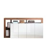 Moderne Küchenkredenz 4 Türen 184cm glänzend weiß Holz Cadiz MR Angebot