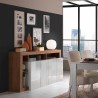 Moderne Küchenkredenz 4 Türen 184cm glänzend weiß Holz Cadiz MR Sales