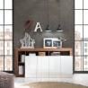 Moderne Küchenkredenz 4 Türen 184cm glänzend weiß Holz Cadiz MR Rabatte