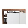 Hochglanz Buffet Hailey MR, 146 cm, 3 Türen, Holz, Weiß Angebot
