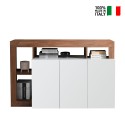 Hochglanz Buffet Hailey MR, 146 cm, 3 Türen, Holz, Weiß Verkauf