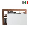 Hochglanz Buffet Hailey MR, 146 cm, 3 Türen, Holz, Weiß Verkauf