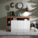 Hochglanz Buffet Hailey MR, 146 cm, 3 Türen, Holz, Weiß Aktion