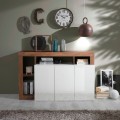 Hochglanz Buffet Hailey MR, 146 cm, 3 Türen, Holz, Weiß Aktion