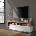 Moderner TV-Schrank aus Holz mit glänzend weißer Tür Dorian MR Aktion