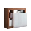 Reva MR Sideboard Wohnzimmer 108 cm Einrichtungsgegenstand 2 Türen Hochglanz Weiß Holz Angebot