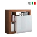 Reva MR Sideboard Wohnzimmer 108 cm Einrichtungsgegenstand 2 Türen Hochglanz Weiß Holz Verkauf