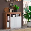 Reva MR Sideboard Wohnzimmer 108 cm Einrichtungsgegenstand 2 Türen Hochglanz Weiß Holz Aktion