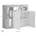 Reva MR Sideboard Wohnzimmer 108 cm Einrichtungsgegenstand 2 Türen Hochglanz Weiß Holz Sales