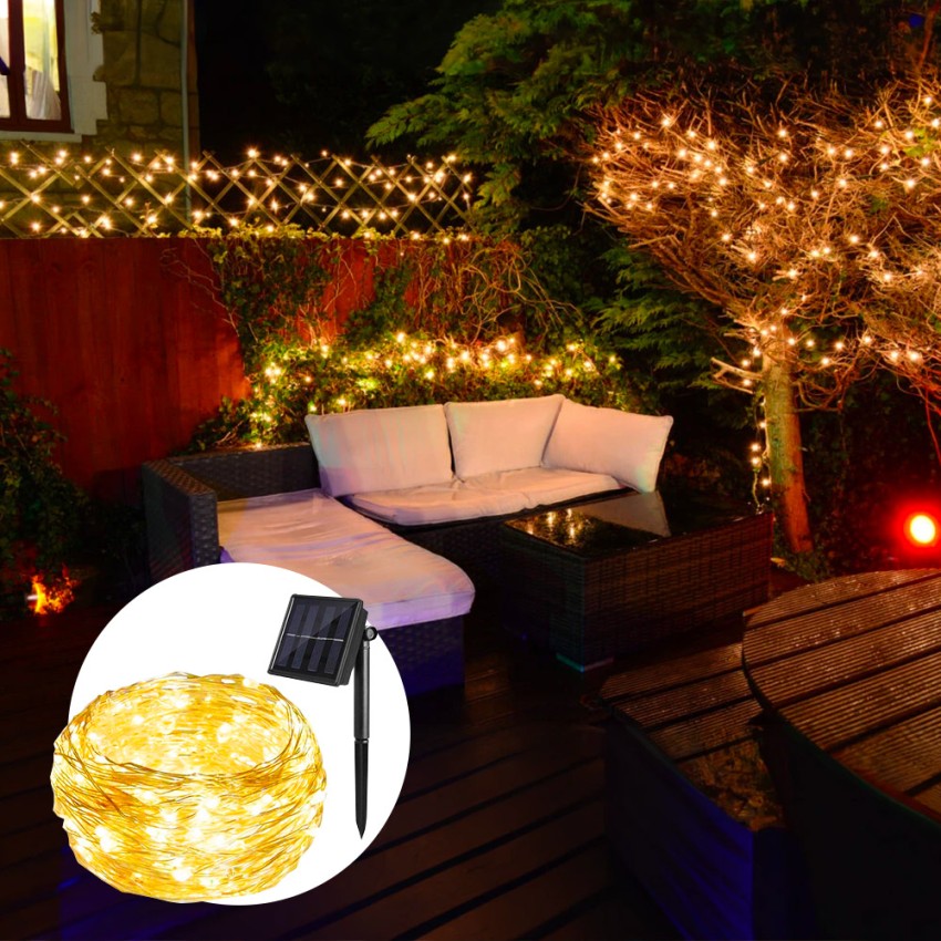 NestX Lichterkette 200 LED Solar Weihnachten Garten, Balkon, Party