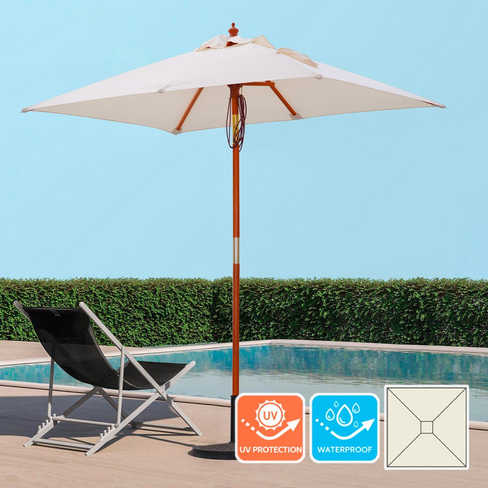 Sonnenschirm für Terrasse Garten zentrale Stange UV-Schutz 200x150cm Ormond