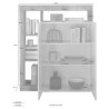 Hoher Schrank/Anrichte/Küchenschrank/Wohnzimmerschrank Blume BC in glänzendem Weiß mit 2 Türen Rabatte