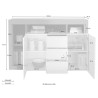 Moderner schwarzer Buffet-Schrank, 2 Türen, 3 Schubladen, Hochglanz Weiß Lavine BX Sales