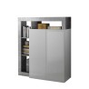 Hochschrank Anrichte Küche Wohnzimmer Weiß Hochglanz 2 Türen Blume BC Angebot