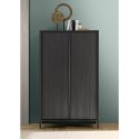 Moderne Design-Anrichte mit 2 Türen und 4 Fächern, schwarzes Holz Bogarde Steel Sales