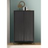 Moderne Design-Anrichte mit 2 Türen und 4 Fächern, schwarzes Holz Bogarde Steel Sales