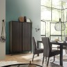 Moderne Design-Anrichte mit 2 Türen und 4 Fächern, schwarzes Holz Bogarde Steel Katalog