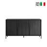 Moderner Design-Sideboard 3-türig Buffet 156cm in schwarzem Holz Cooper Steel Verkauf