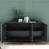 Moderner Design-Sideboard 3-türig Buffet 156cm in schwarzem Holz Cooper Steel Sales