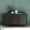 Moderner Design-Sideboard 3-türig Buffet 156cm in schwarzem Holz Cooper Steel Aktion
