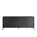 Moderner Küchenschrank Wohnzimmer Holz Schwarz 4 Türen 205cm Charly Steel Angebot