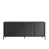 Moderner Küchenschrank Wohnzimmer Holz Schwarz 4 Türen 205cm Charly Steel Angebot