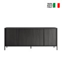 Moderner Küchenschrank Wohnzimmer Holz Schwarz 4 Türen 205cm Charly Steel Verkauf