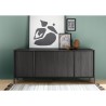 Moderner Küchenschrank Wohnzimmer Holz Schwarz 4 Türen 205cm Charly Steel Rabatte